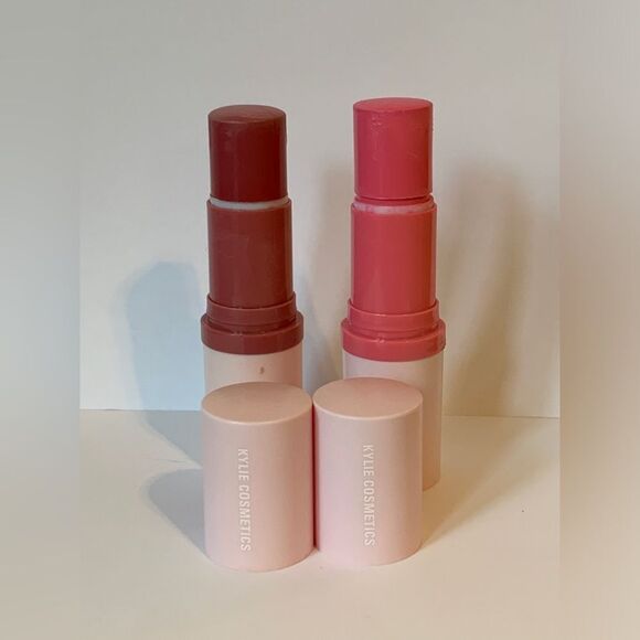 2X Kylie Cosmetics powder blush stick BREAKFAST IN BED Make Him Blush SET Mauve - Picture 9 of 9